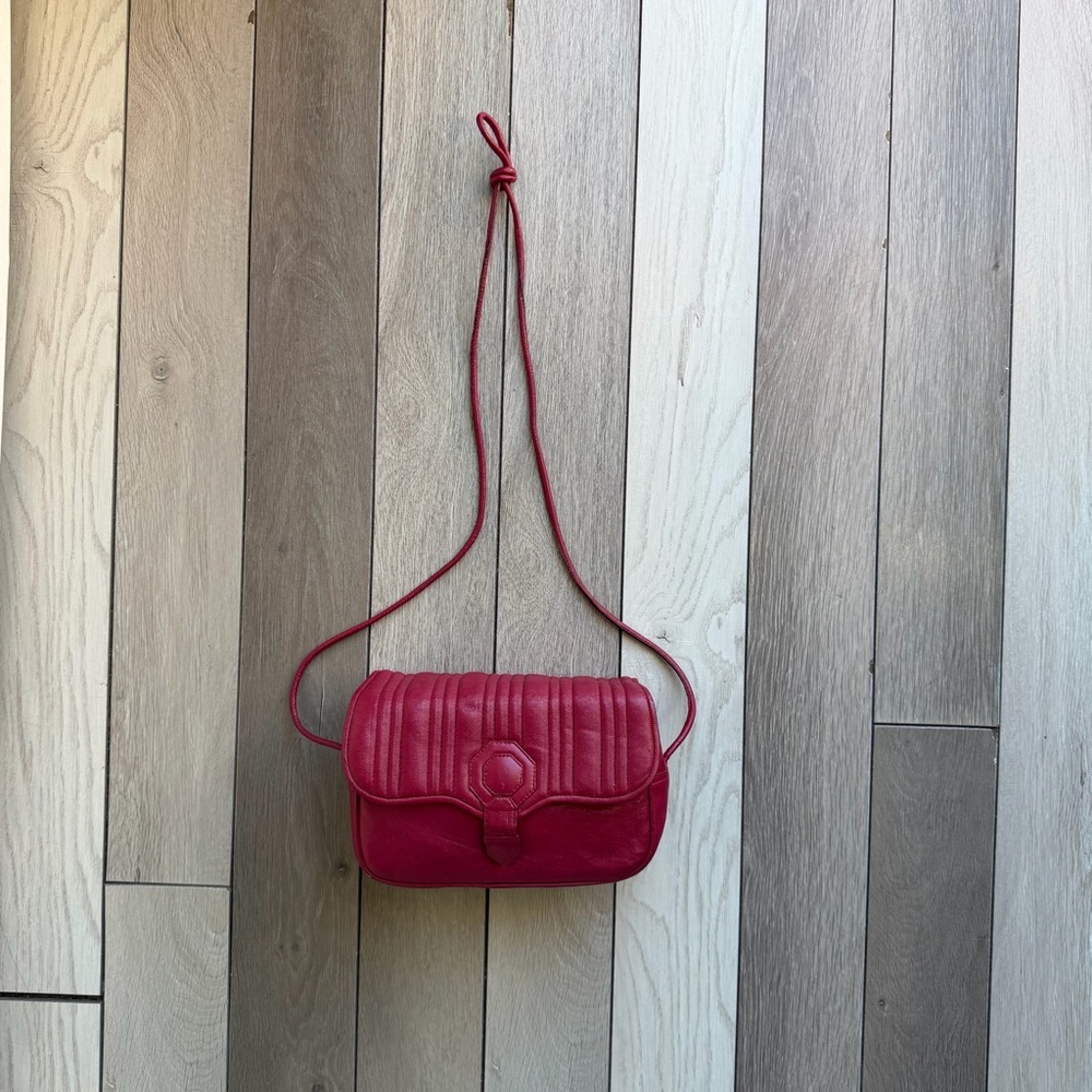 Barbara Bolan For Bolan Too Vintage Red Leather Crossbody Bag